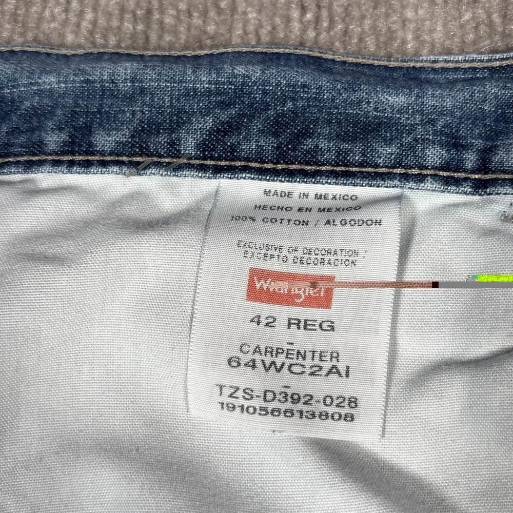 Wrangler Jean Shorts Mens 42 Relaxed Blue Denim Carpenter‎ Baggy Skater Workwear